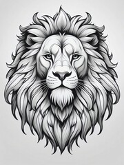 Lion monocrome vector illustration, isolated background