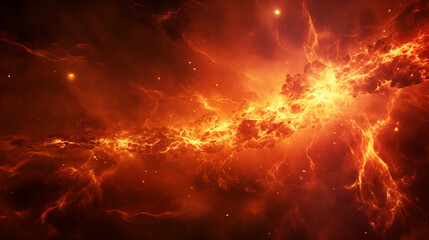 Fiery Cosmic Event Igniting the Dark Expanse of Deep Space