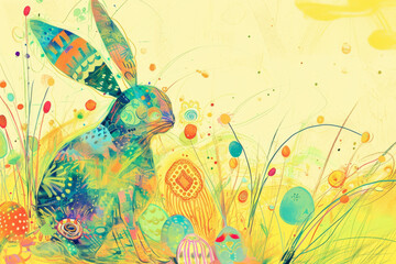 Whimsical Easter Bunny Fantasy Illustration