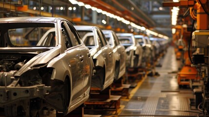 Obraz premium Automobile factories dedicated to the production of passenger cars.