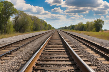 Fototapeta na wymiar railroad tracks in the sky railway tracks in the countryside railway in the countryside