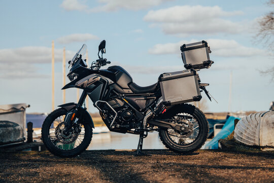 Voge 650 DSX Adventure Motorcycle, touring motorbike with luggage, panniers and top box