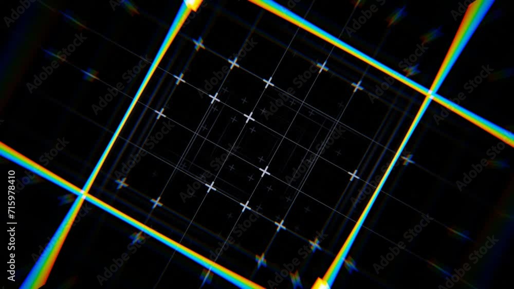Poster 3d abstract technology network background. glow science mathematics squared checkred information fly
