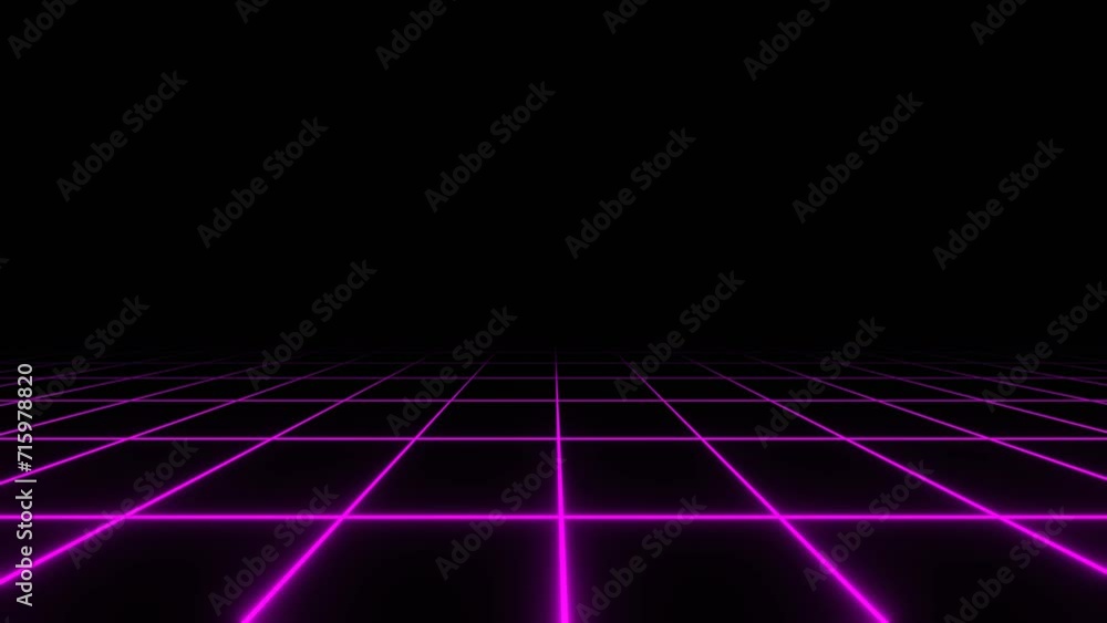 Poster 3d retro neon pink abstract background with laser lines. synthwave grid videogame style. vj futurist