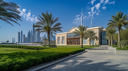 Fototapeta na wymiar Dubai, UAE, February 9, 2021. Dubai museum from sheikh zayed road