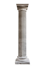 Isolated stone column on transparent background, PNG