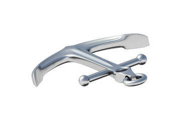 Metal anchor isolated on white background. Marine equipment. 3d render
