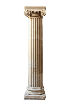 Isolated stone column on transparent background, PNG