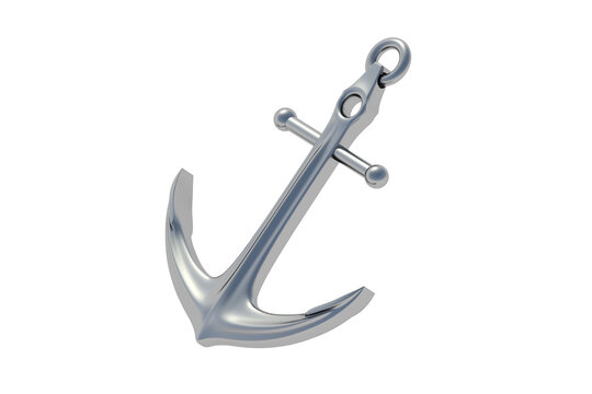 Anchor isolated on white background. Marine equipment. 3d render