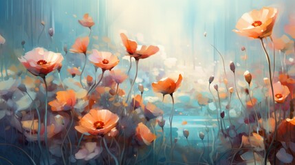 Obraz na płótnie Canvas beautiful painting floral background.