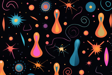 Playful and colorful wallpaper made from colorful shapes