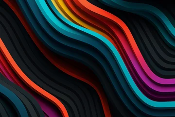 Türaufkleber Colorful wallpaper image depicting diferent colorful shapes © SameGuy13