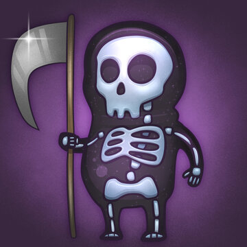 Gelatinous Grim Reaper Skeleton holding a Sythe