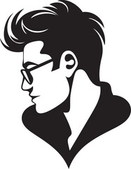 Celestial Reverie Symbolic Man in Love Vector with Cosmic Touch Noir Harmony Black Icon with a Musical Twist for the Romantic