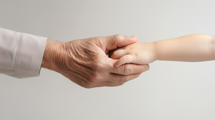 子供と老人の手