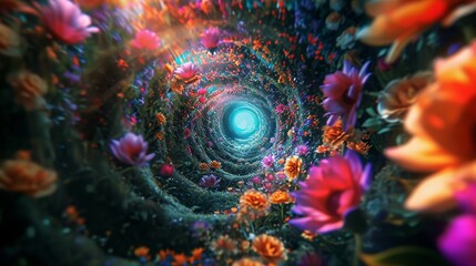 A flower psychedelic spiral