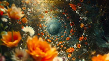 Obraz na płótnie Canvas A flower psychedelic spiral