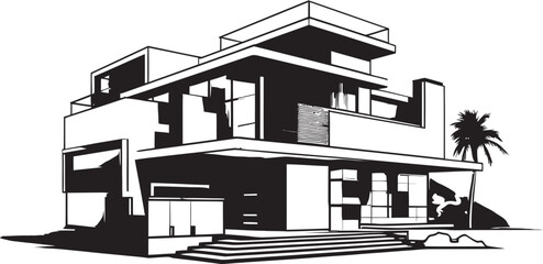 Steel and Glass Symphony Captivating Architectural Icons in Black, a Modern Melody Unleashed Shadows of Skylines Striking Exterior Design Icons in Bold Black Unveil Architectural Splendor