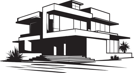 Urban Zenith Unleashed Elegant Black Icons Illuminate the Peak of Modern Building Design Chromatic Contours Embrace Sleek Vector Icons Showcase the Intricacies of Modern Architecture in Bold Black