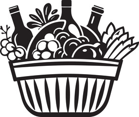 Balanced Nutrient Harmony Bold Black Icons Illuminate the Perfect Balance of Nutrition in a Nutrient Rich Fruit Basket Vibrant Medley Unveiled Sleek Vector Designs Showcase the Vibrancy of Nutritiona