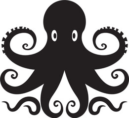 Majestic Maritime A 90 Word Vector Tale of Black Iconic Octopus Logos Design Magic Ephemeral Elegance Black Octopus Logos Vector Design in 90 Words of Underwater Majesty