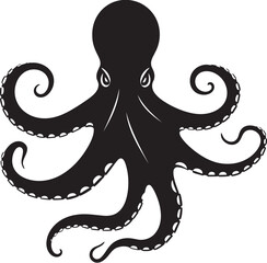 Mystic Maritime A 90 Word Vector Tale of Black Iconic Octopus Logos Design Magic Elegant Enigma Black Octopus Logos Vector Design Mastery Unveiled in 90 Words