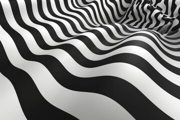 Optical illusion in wavy black and white patterns