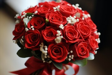 Obraz na płótnie Canvas Elegant bouquet of red roses