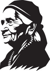 Retro Elegance Elegant Black Logo for Wise Women Elderly Elegance Classic 90 Year Lady Insignia