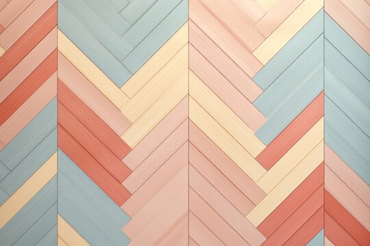 Multicolored texture herringbone parquet background with pastel and geometric pattern, colorful elements
