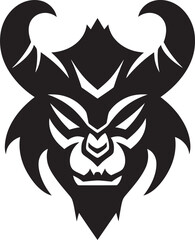 Modern Oni Face Noir Inspired Vector Illustration Noir Oni Graphic Stylish Black Emblem for a Captivating Logo