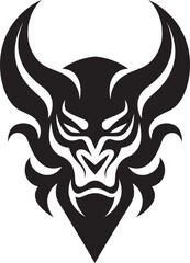 Noir Oni Silhouette Elegant Vector Art with a Mysterious Twist Mysterious Oni Mask Stylish Black Emblem for a Captivating Logo