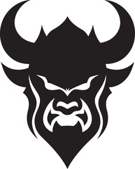 Mysterious Oni Mask Stylish Black Emblem for a Captivating Logo Eerie Oni Noir Dark Vector Design with Japanese Flair