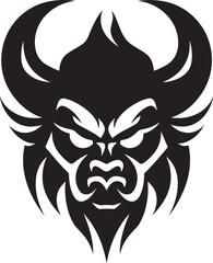 Eerie Oni Noir Dark Vector Design with Japanese Flair Contemporary Oni Profile Sleek Black Icon for a Unique Brand Image