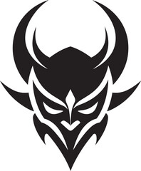 Noir Oni Logo Sleek Black Icon Design with a Mysterious Twist Bold Oni Symbol Dark Vector Illustration for a Contemporary Look