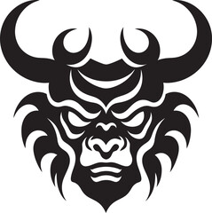 Shadowy Oni Face Stylish Black Emblem with Japanese Flair Chic Oni Noir Elegant Vector Art for a Captivating Logo