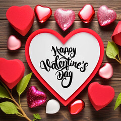 Valentines day card with hearts