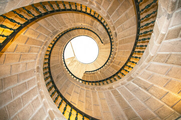 spiral staircase of   the old convent of Santo Domingo de Bonaval