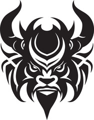 Sinister Oni Mask Logo Elegant Black Vector Art Oni Head Silhouette Modern Black Icon Design