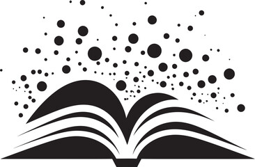 Contemporary Book Unveiling Dark Vector Logo with Book Illustration Elegant Book Pages Noir Black Emblem with Vector Design