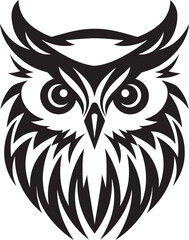 Contemporary Owl Logo Stylish Vector Art with a Modern Twist Mystical Nocturne Elegant Black Emblem with Owl Design