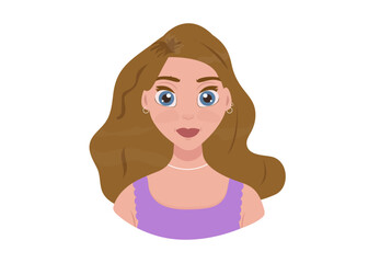 Girl in cartoon style. Vector illustration