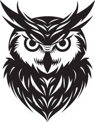 Moonlit Owl Graphic Elegant Black Owl Logo Design Eagle eyed Wisdom Stylish Vector Illustration with Owl Design