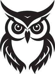 Eagle eyed Wisdom Stylish Vector Illustration with Owl Design Shadowed Owl Graphic Chic Black Icon with a Modern Twist