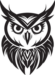 Night Vision Chic Owl Emblem Design with Elegant Vector Art Eagle eyed Insight Intricate Black Icon for Modern Branding