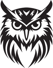 Nocturnal Guardian Emblem Stylish Vector Owl Logo Design Shadowed Owl Graphic Chic Black Emblem with a Modern Twist