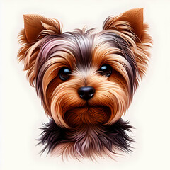 Portrait Photo of a Cute Stylized Yorkshire Terrier