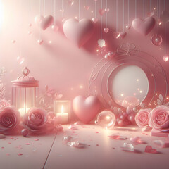 Valentine Days Background with Soft Pink