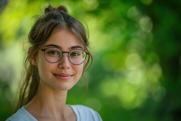 Smiling Young Woman With Glasses