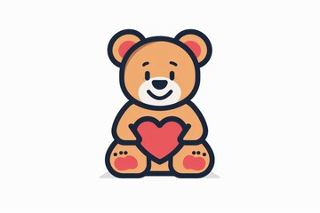 Obraz na płótnie Canvas A lovable animated teddy bear captures hearts with its charming cartoon style in this adorable clipart illustration